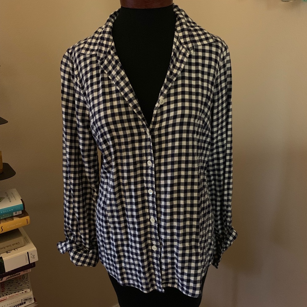 J Crew Checkered Button Down Light Flannel